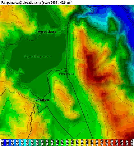 Pampamarca elevation map