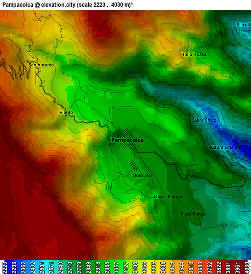 Pampacolca elevation map