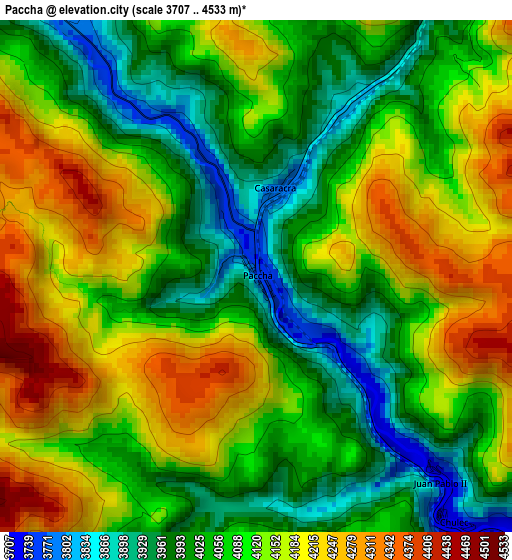 Paccha elevation map