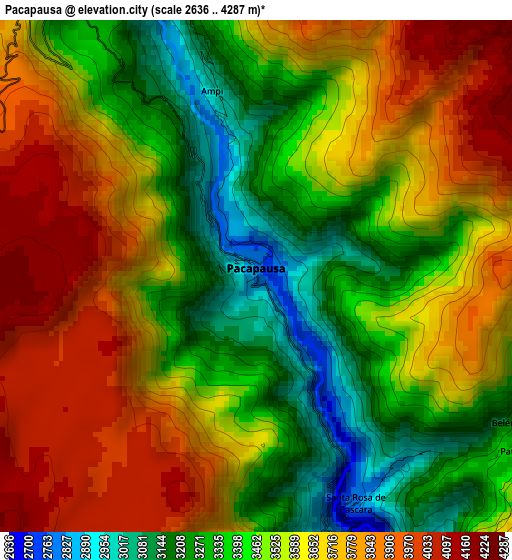 Pacapausa elevation map