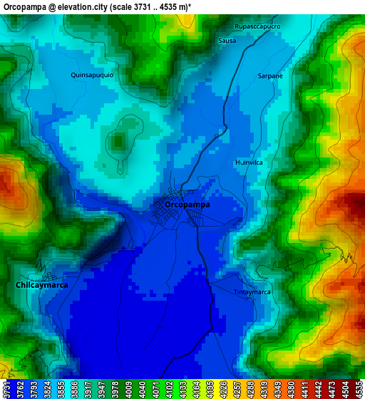 Orcopampa elevation map