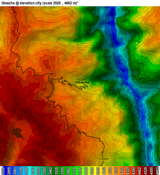 Omacha elevation map