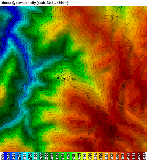 Mosca elevation map
