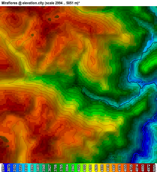 Miraflores elevation map