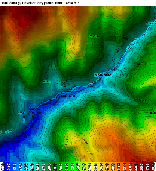 Matucana elevation map