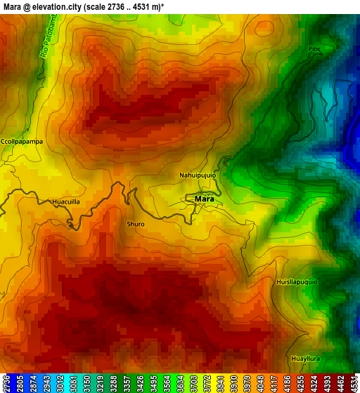 Mara elevation map