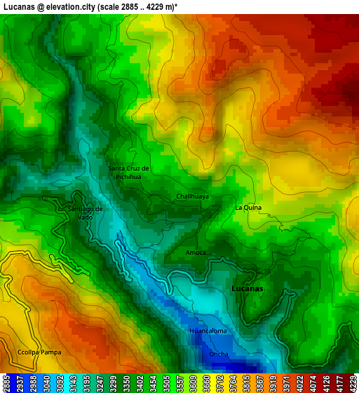 Lucanas elevation map