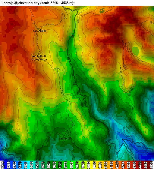 Locroja elevation map
