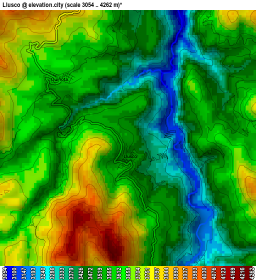 Llusco elevation map