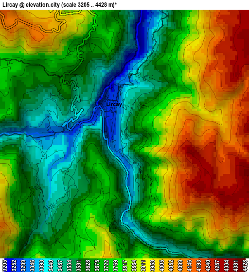 Lircay elevation map
