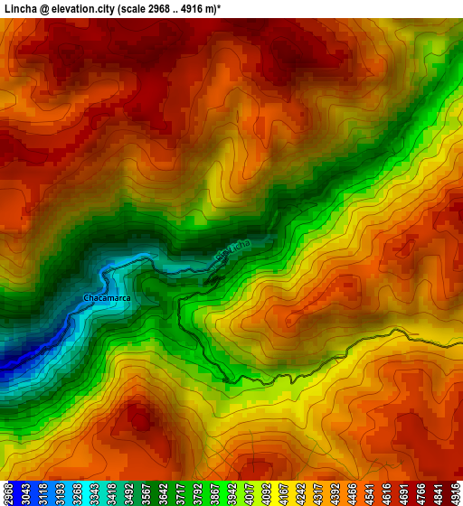 Lincha elevation map
