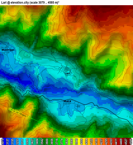 Lari elevation map