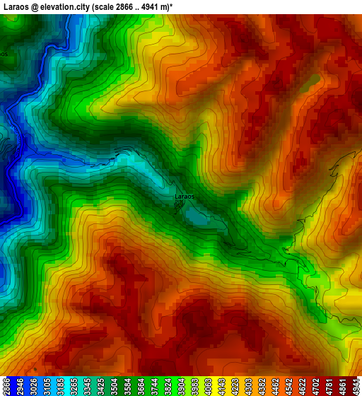 Laraos elevation map