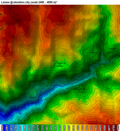 Laraos elevation map