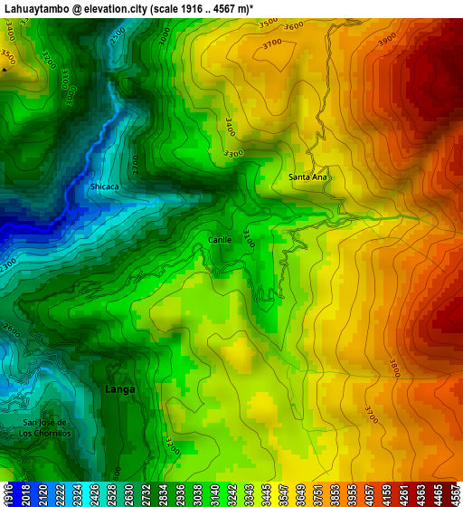 Lahuaytambo elevation map