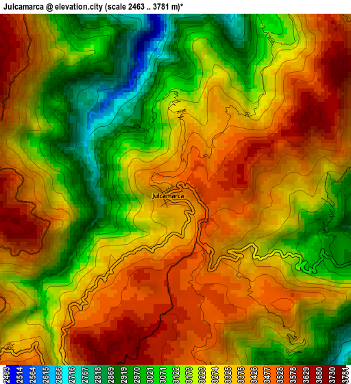 Julcamarca elevation map