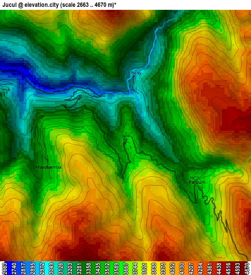 Jucul elevation map