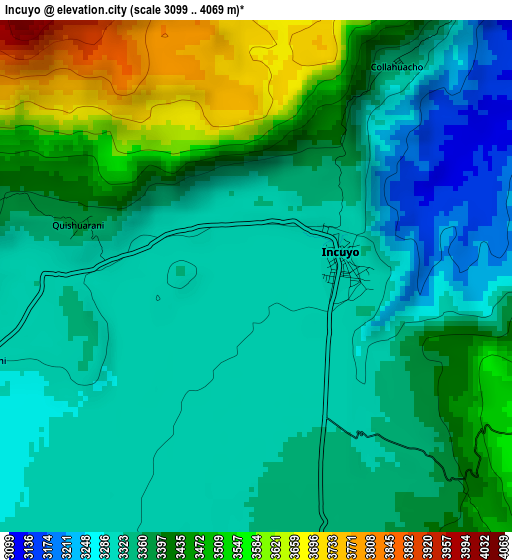 Incuyo elevation map