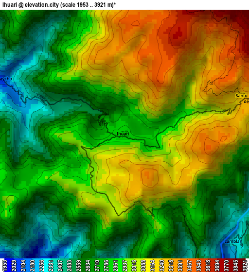 Ihuari elevation map
