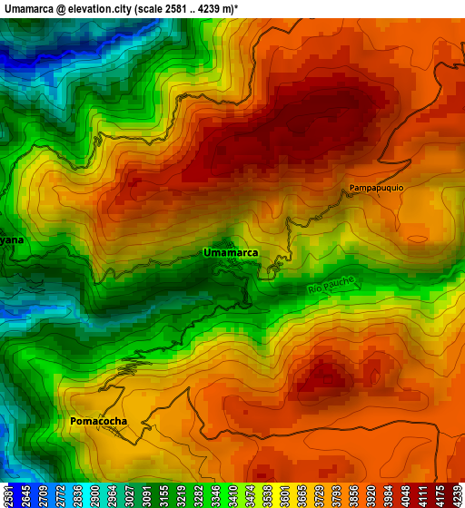 Umamarca elevation map