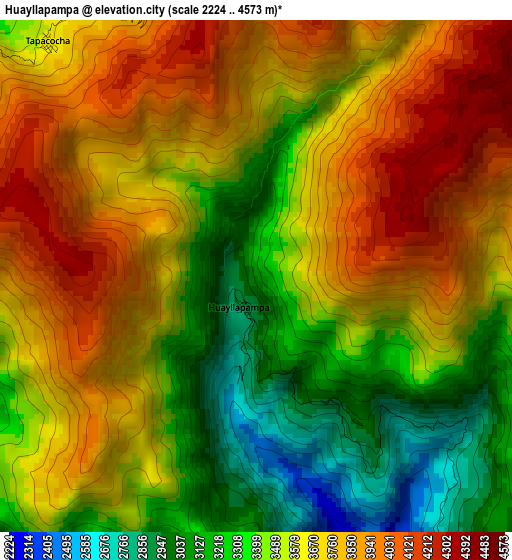 Huayllapampa elevation map