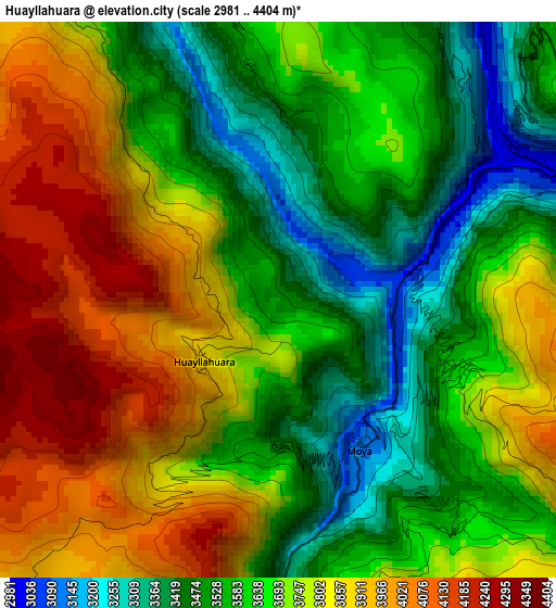 Huayllahuara elevation map