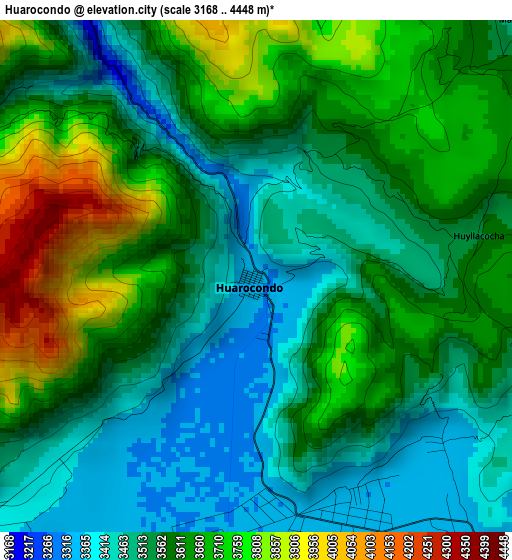 Huarocondo elevation map