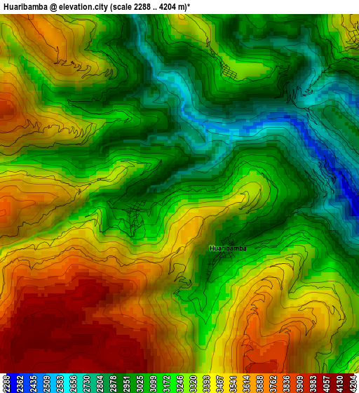 Huaribamba elevation map