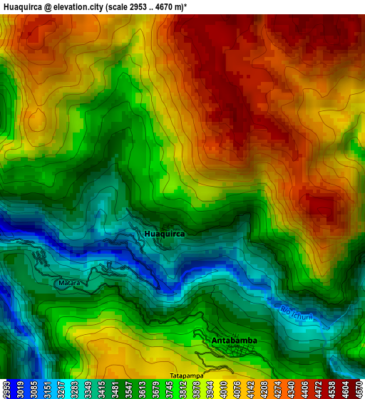 Huaquirca elevation map