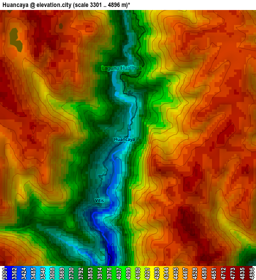 Huancaya elevation map