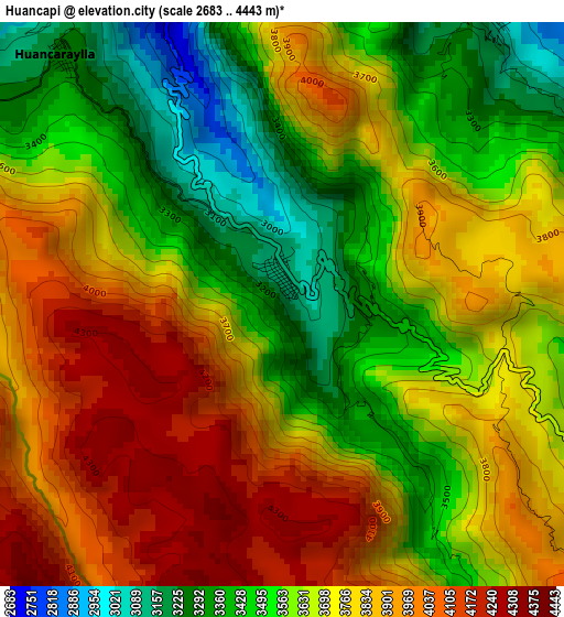 Huancapi elevation map