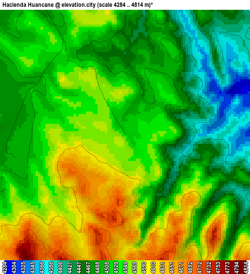 Hacienda Huancane elevation map