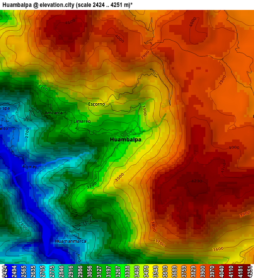 Huambalpa elevation map