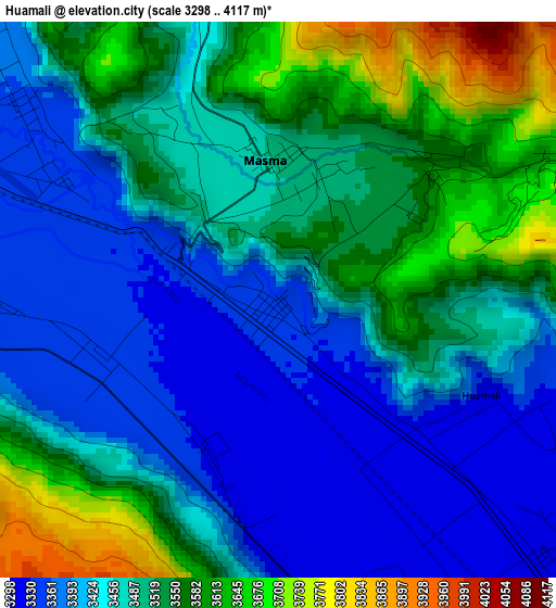 Huamali elevation map