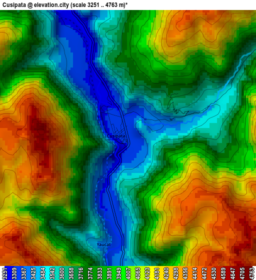 Cusipata elevation map
