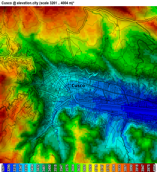 Cusco elevation map