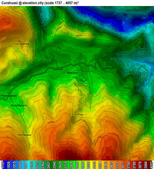 Curahuasi elevation map