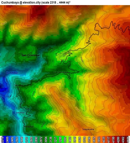 Cuchumbaya elevation map