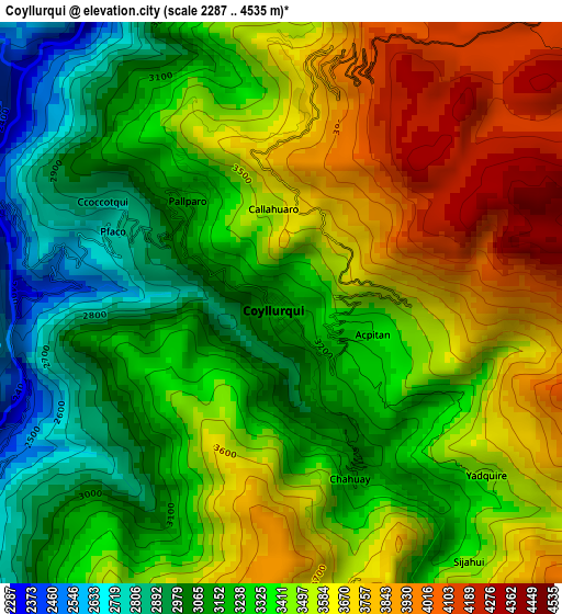 Coyllurqui elevation map