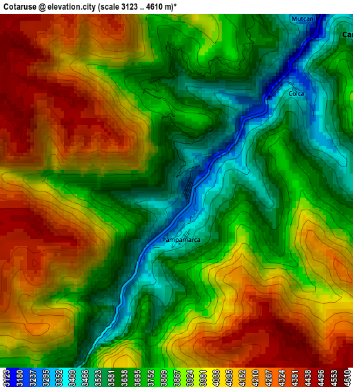 Cotaruse elevation map