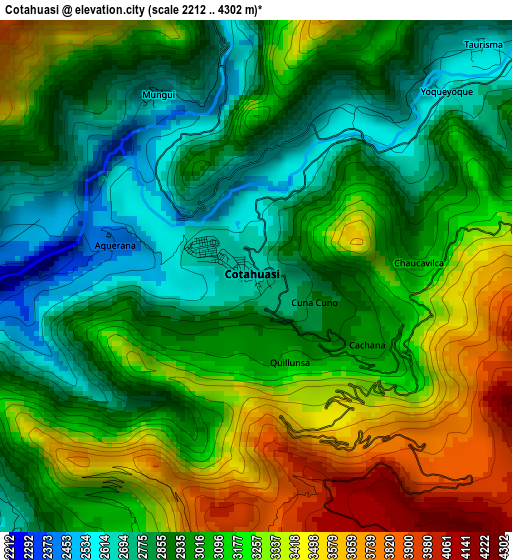 Cotahuasi elevation map