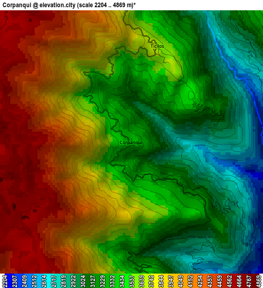 Corpanqui elevation map