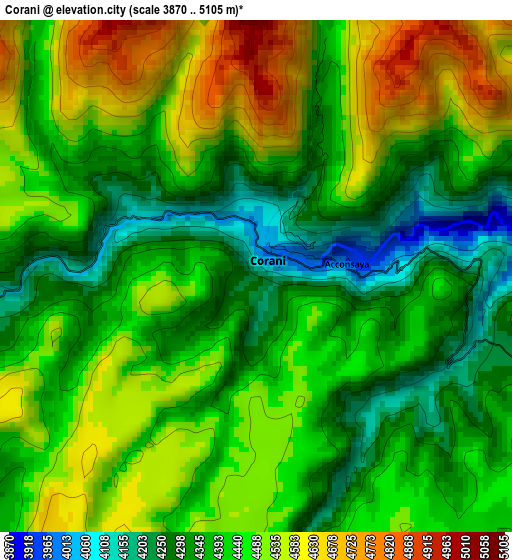 Corani elevation map
