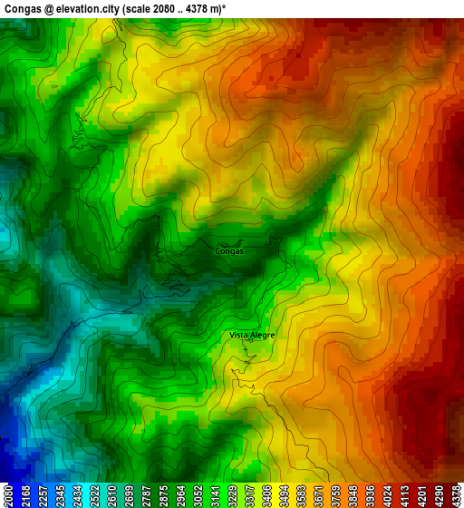Congas elevation map