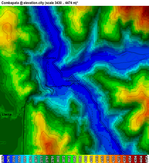 Combapata elevation map