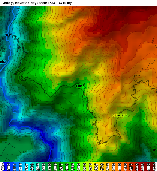 Colta elevation map