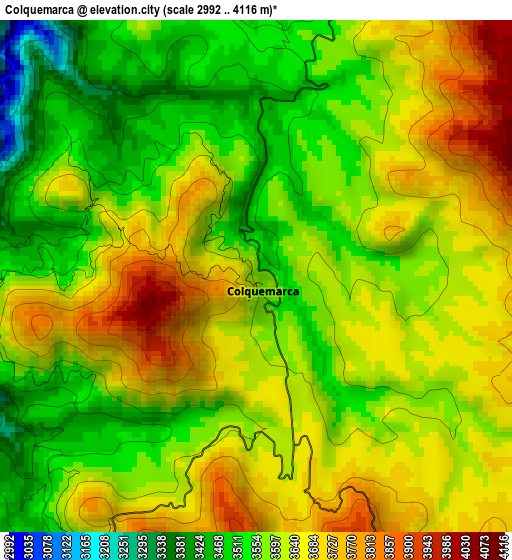 Colquemarca elevation map