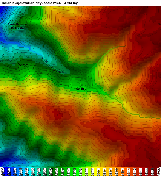 Colonia elevation map