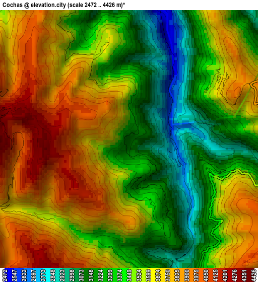 Cochas elevation map