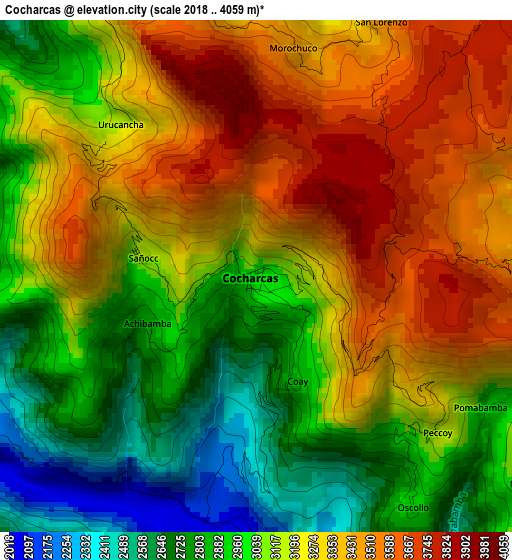Cocharcas elevation map
